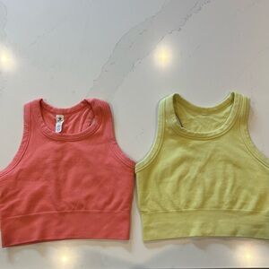 2 cropped ribbed racer back tanks by 90 Degree by reflex.